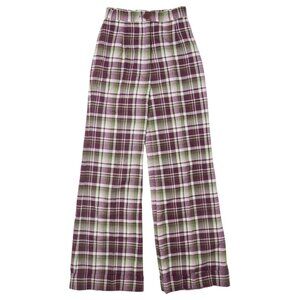 Vintage 70s Sears Purple Plaid Bell Bottom Pants